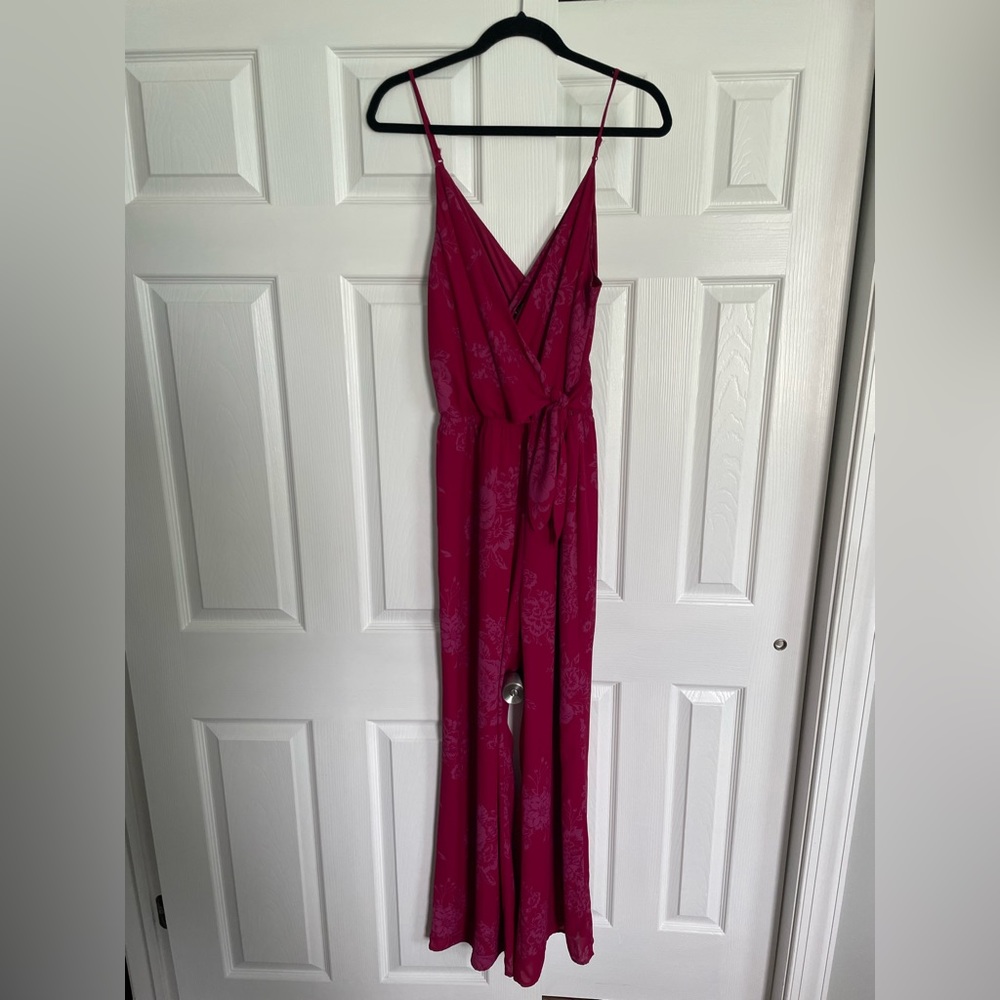 Express Pink Floral Jumpsuit